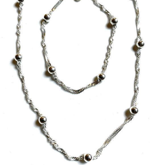 Giani Bernini Sterling Silver Beaded Chain & Bracelet - Picture 1 of 6